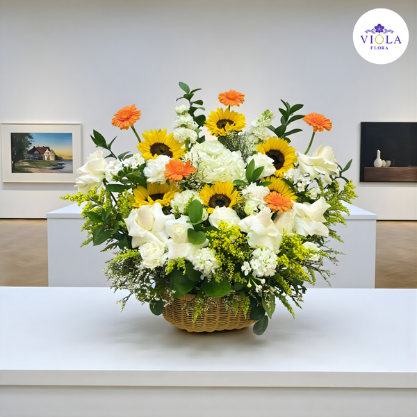 Golden Bloom Basket 🌻✨سلة زهور ذهبية 🌻✨