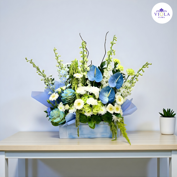 Blue Serenity Arrangement تنسيق زهور ”الهدوء الأزرق“